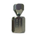 Impact Dimpler tool in a bright silver zinc finish, upright, with impactdimpler.com and Made in the USA engraved on the hex body