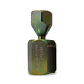Quick Dimpler tool in a yellow zinc finish, upright, with quickdimpler.com and Made in the USA engraved on the hex body